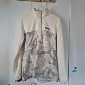 Columbia Cream Camo Fleece Pullover